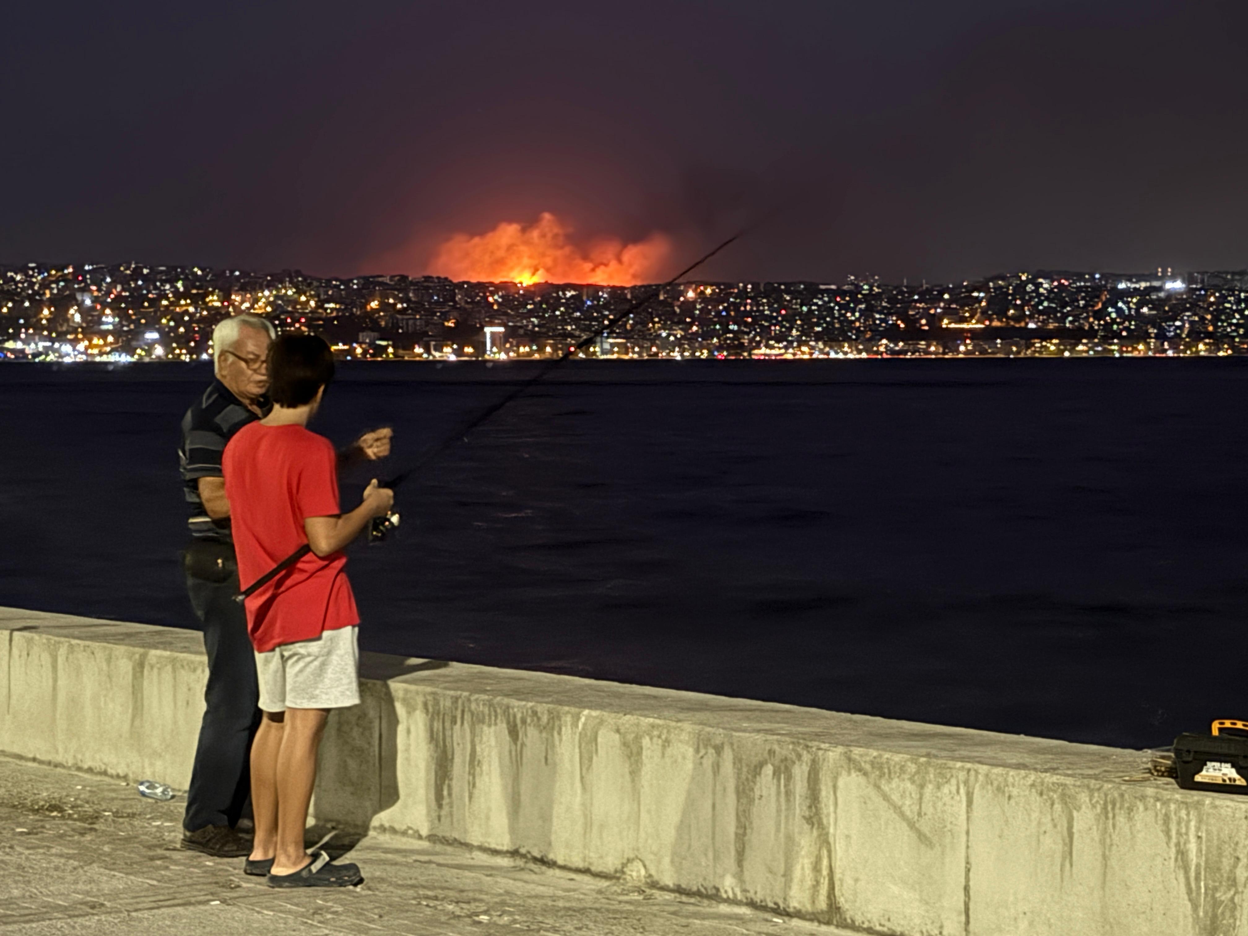 Aa 20250812 38813067 38813065 Izmirde Ormanlik Alana Sicrayan Yangin Kent Merkezinden Goruntulendi