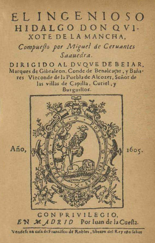 Miguel De Cervantes (1605) El Ingenioso Hidalgo Don Quixote De La Mancha