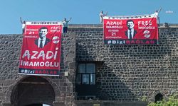 Diyarbakır surlarına Azadi İmamoğlu pankartını asan CHP’li başkana ceza!