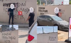 Özgür Özel'in Adana mitingine damga vuran sözü duvara yazılmıştı... Polis olduğu iddia edilen iki kişi o yazıyı karaladı