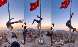 Nevşehir'deki Türk bayrağında direk dansına soruşturma