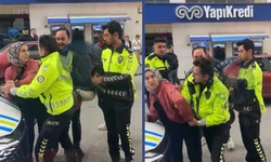 Kocasına ceza yazılmasın diye polise saldıran kadın gözaltına alındı