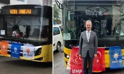 AKP'li belediyeden, otobüslere AKP ve MHP bayrağı asılmasına soruşturma