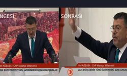 Meclis'te Veli Ağbaba konuşurken 'Özgür Özel' pankartına sansür!