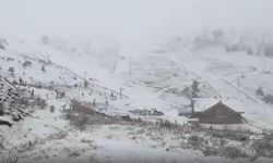 Kartalkaya kar kalınlığı 10 santime ulaştı! İşte kar görüntüleri...