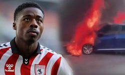 Samsunsporlu futbolcu Musaba'nın kullandığı araç bir anda alev aldı! Korku dolu anlar...