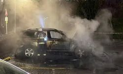 Hastane otoparkında yangın!