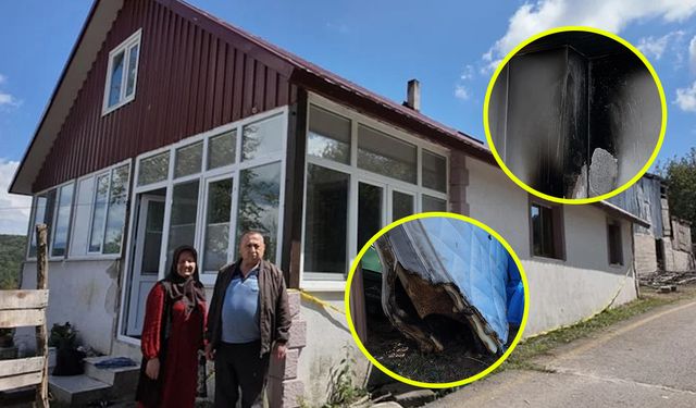 Düzce'de kendi kendine yanan ev tüyler ürpertti