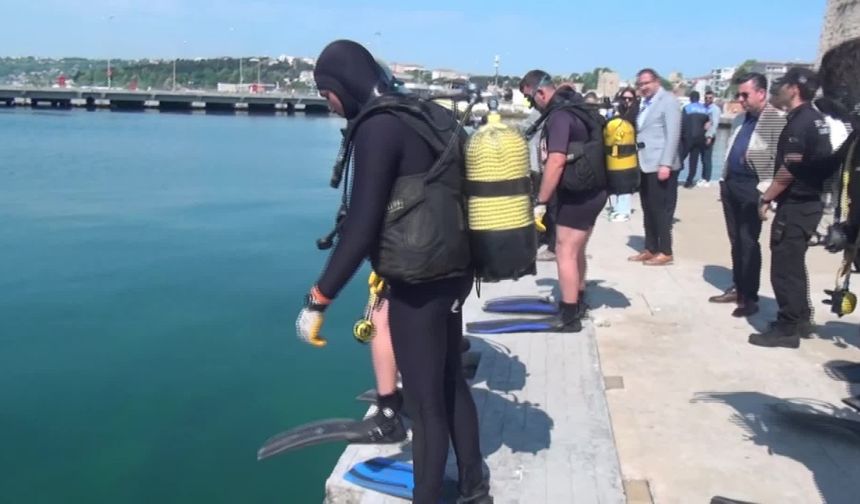 Sinop’ta denizden çöplük çıktı